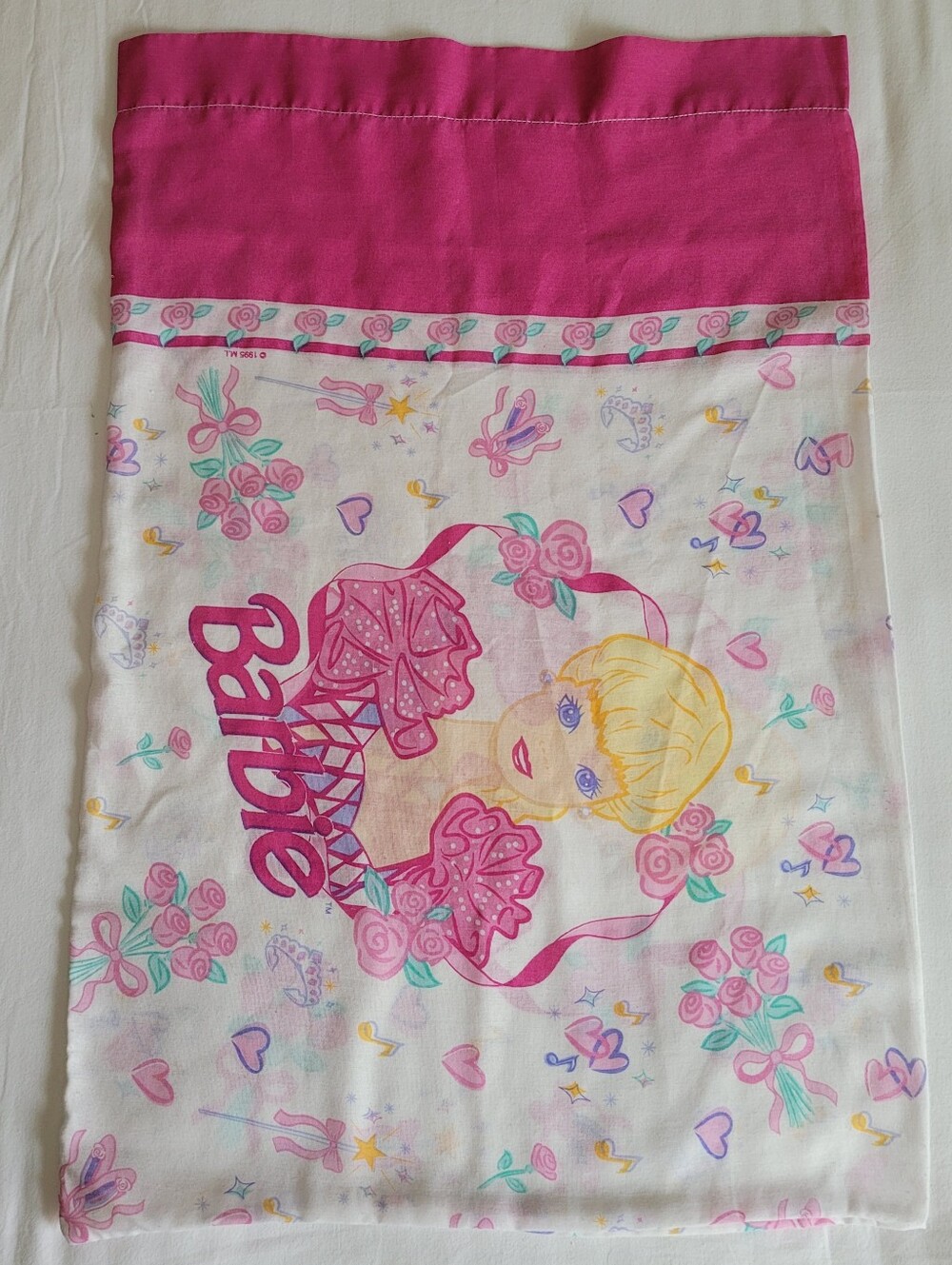 VTG Barbie Character  Pillowcase (1), Standard/Queen, GUC
